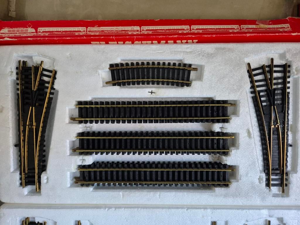4 Fleischmann H0 railssets 6090/6091/6092/6093, Gebruikt, Gelijkstroom, Fleischmann, Rails