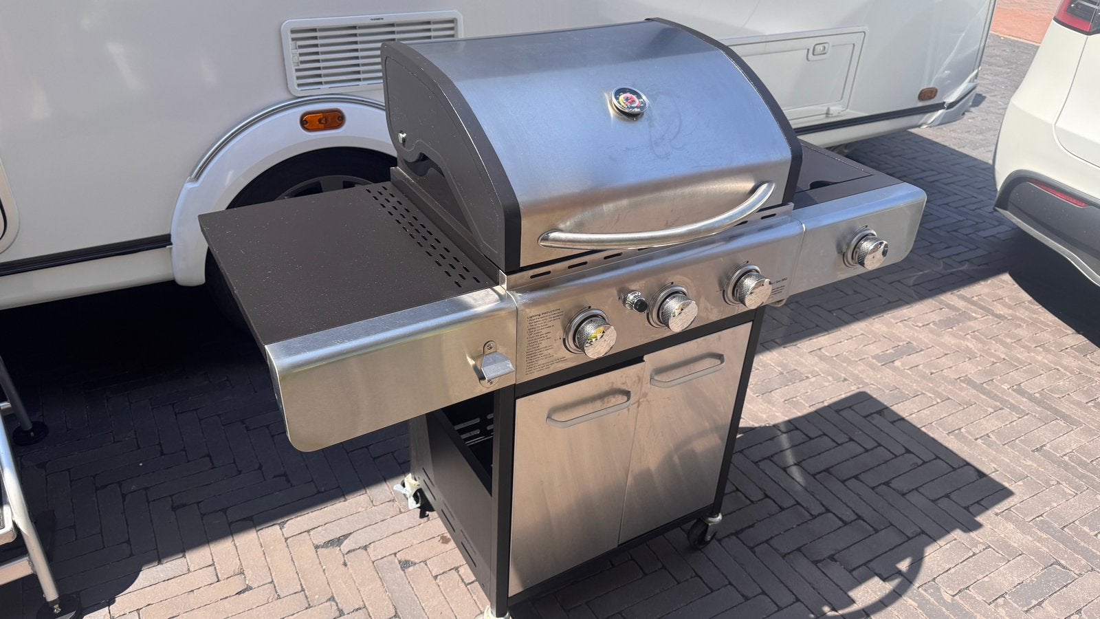 Grill Guru Backyard Burner 3; Roestvrijstalen gasbarbeque, Ophalen, Zo goed als nieuw
