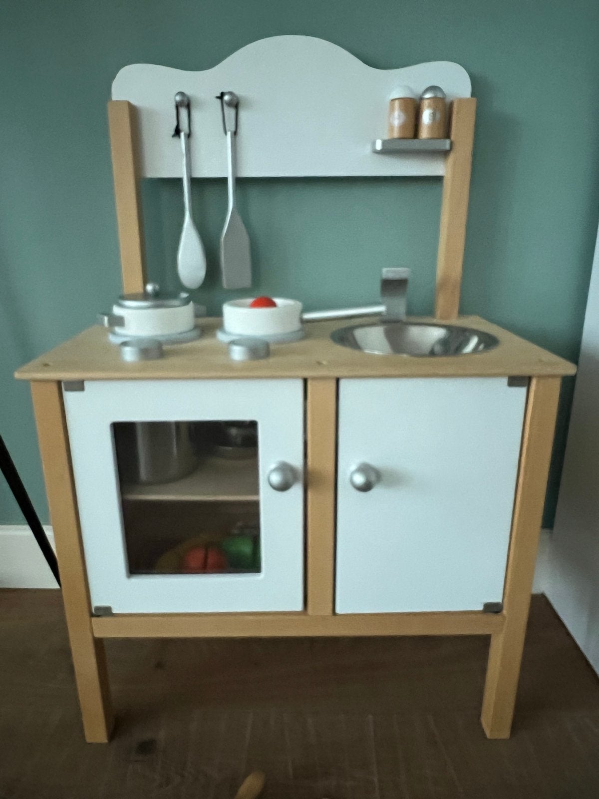 Houten kinderkeuken met accessoires, Ophalen, Gebruikt, Hout, Speelkeuken