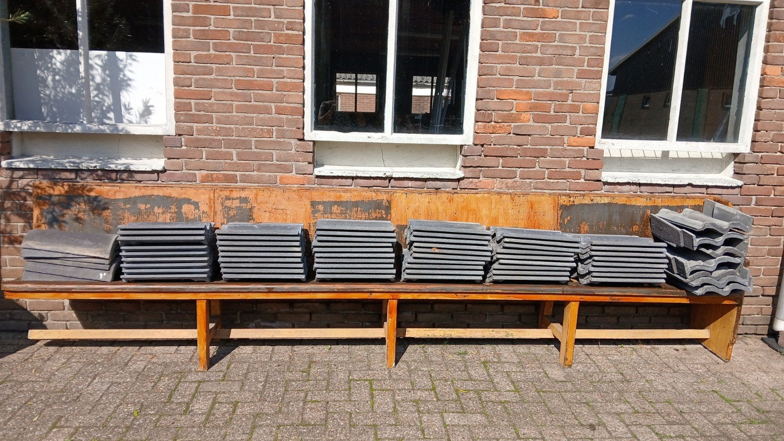 Gratis gebruikte RBB Sneldek dakpannen, grijs, Doe-het-zelf en Verbouw, Ophalen, Zo goed als nieuw, Grijs