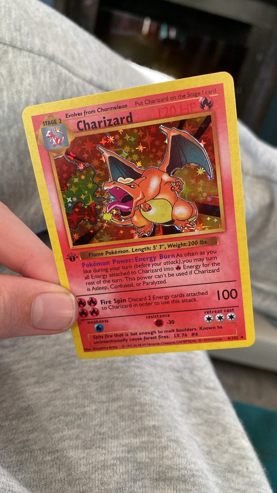 Proxy Pokémon Kaart Charizard (Nep), Ophalen of Verzenden, Zo goed als nieuw, Losse kaart, Foil