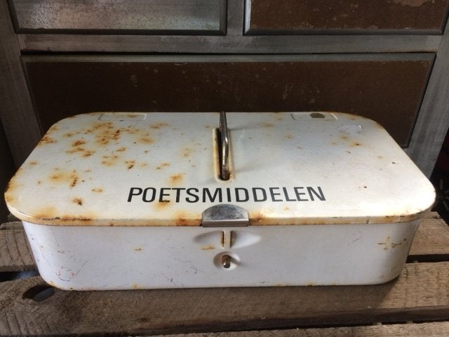 Vintage Emaille Poetsmiddelen Blik, Ophalen of Verzenden
