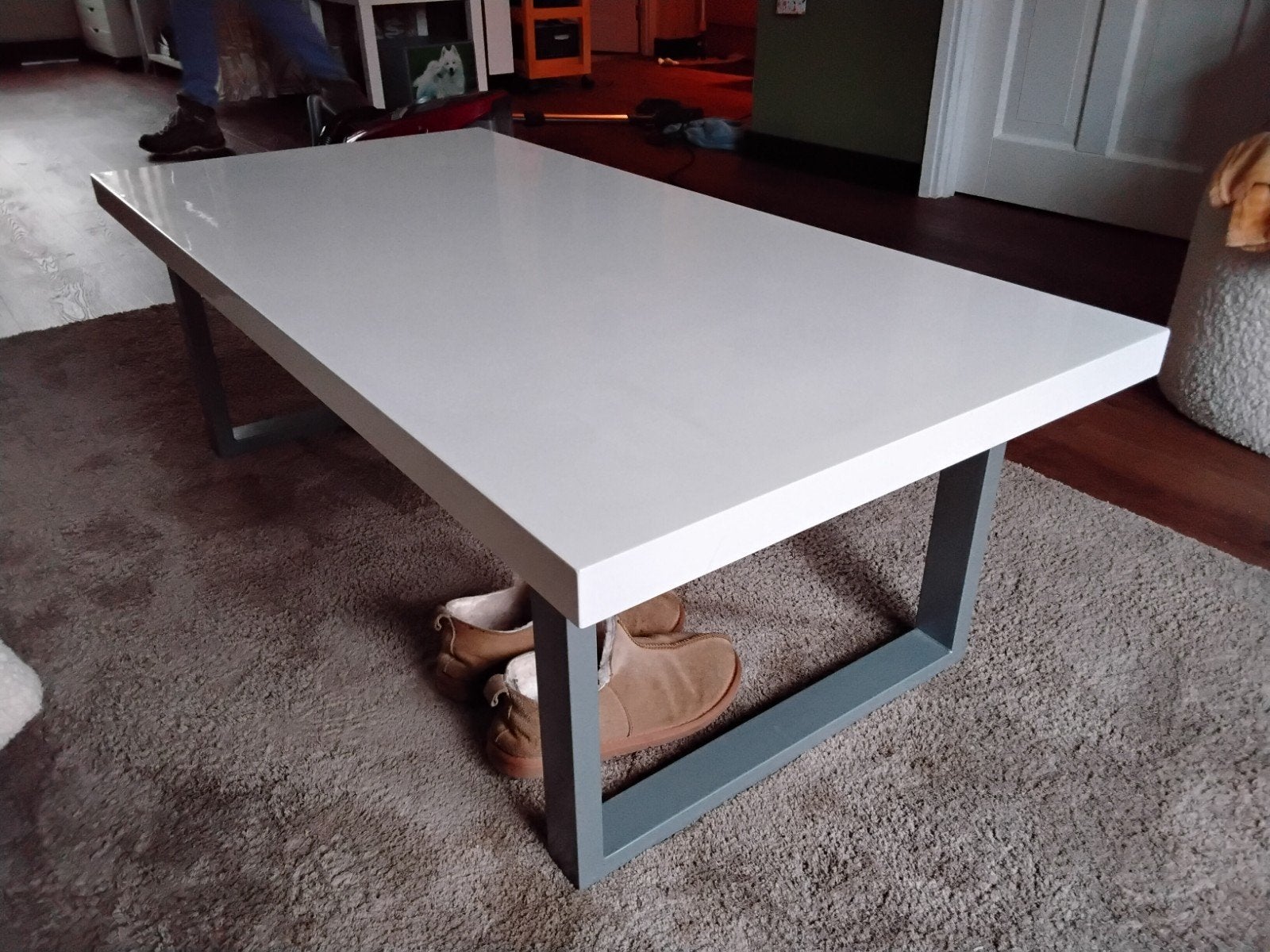 Salontafel, bijzettafel, tv kast, schemerlampvoeten., Ophalen, Gebruikt