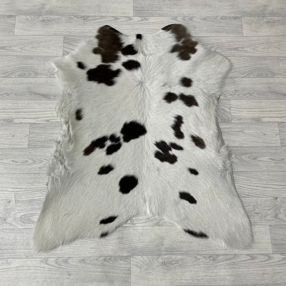 Kalfshuid bruin wit 90x80cm #181 | Lederstore, Huis en Inrichting, Nieuw, Overige vormen, Bruin, 50 tot 100 cm