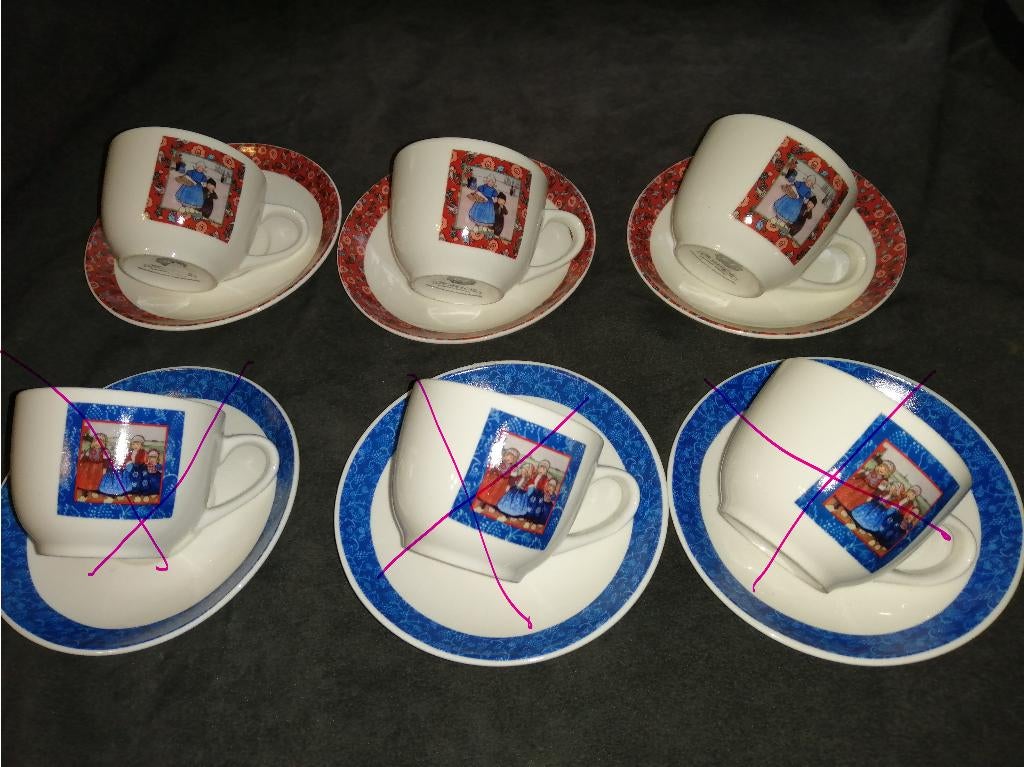 Rie Cramer/Douwe Egberts kopjes - mokken - borden, Huis en Inrichting, Keuken | Servies, Overige typen, Nieuw, Ophalen of Verzenden