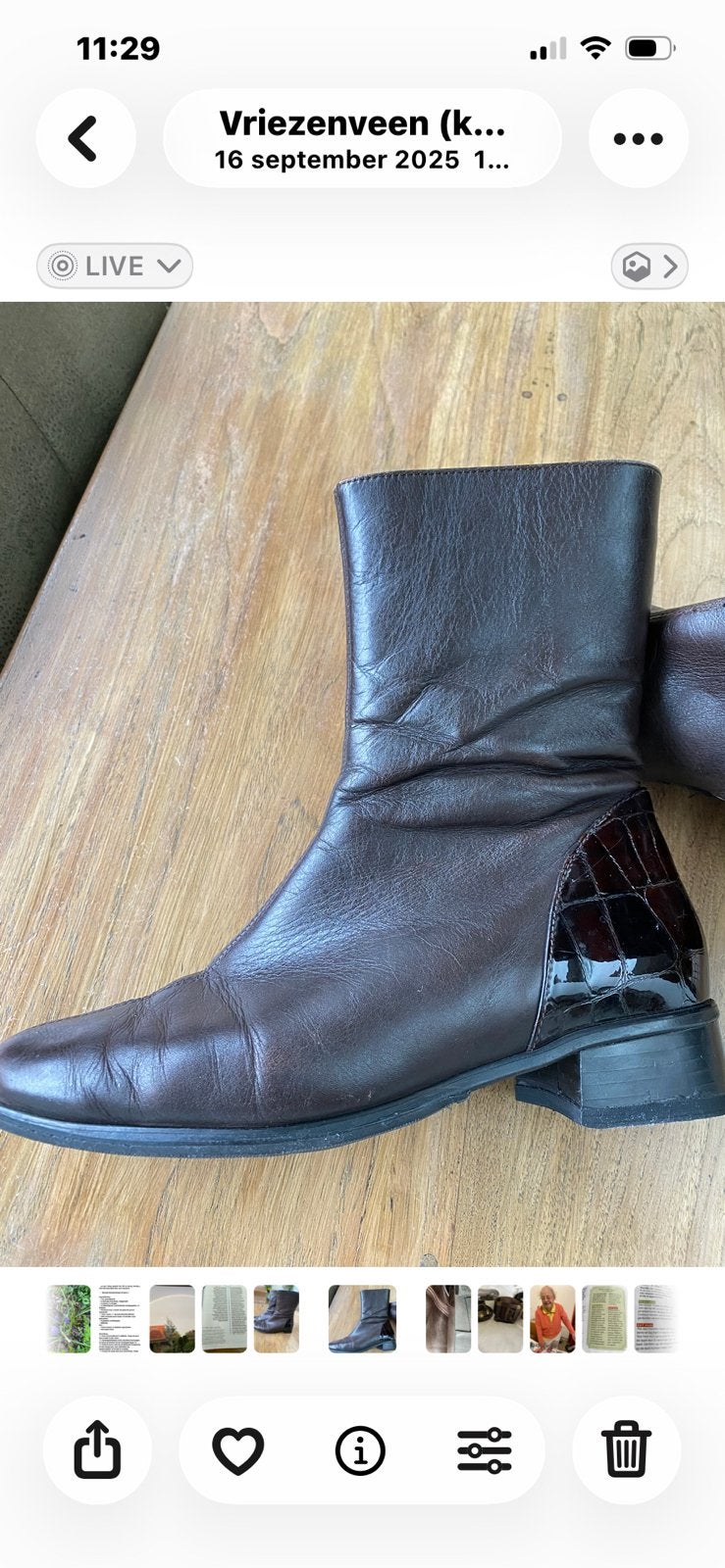 TE KOOP.  NOG PRIMA LEREN DAMESLAARSJES, Ophalen of Verzenden, Zo goed als nieuw, Bruin