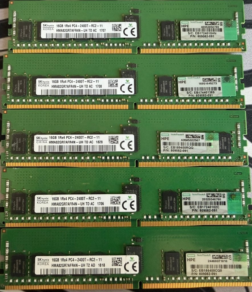 SK hynix 16GB 1Rx4 PC4 2400T/Mhz HMA82GR7AFR4N 809082-091, Computers en Software, RAM geheugen, Gebruikt, Server, DDR4, Ophalen of Verzenden