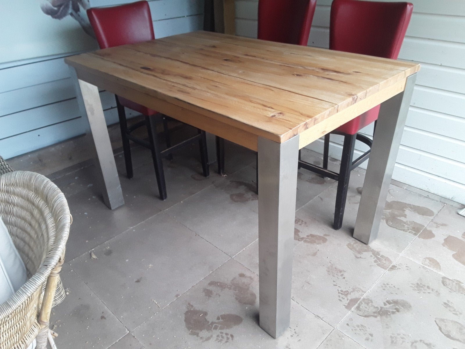 Bartafel met 3 barkrukken, Ophalen, 60 tot 90 cm