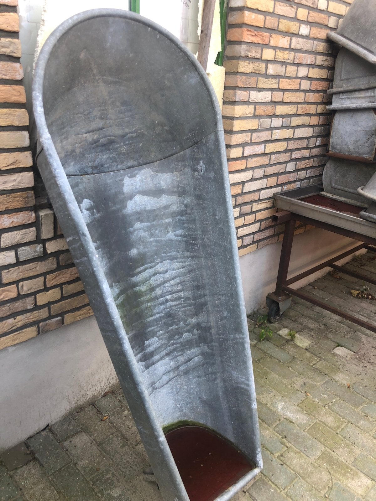 Oude zinken gieters en teilen, ligbaden, Tuin en Terras, Ophalen of Verzenden, Gebruikt, Metaal