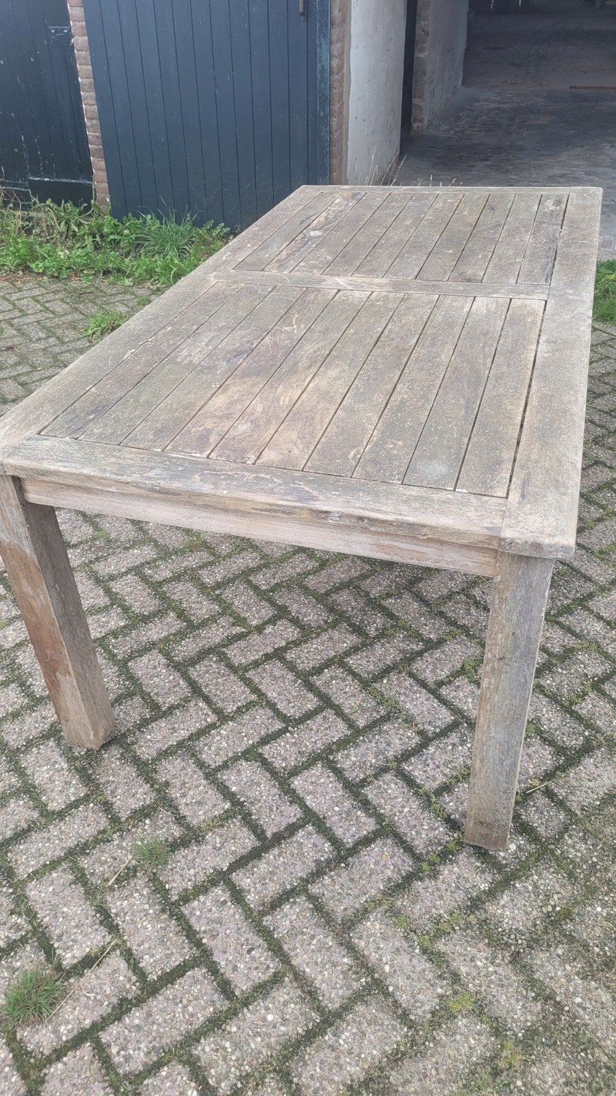 Teakhouten tuintafel, opknapper - 200x100 cm, Ophalen, Gebruikt, Rechthoekig, Teakhout