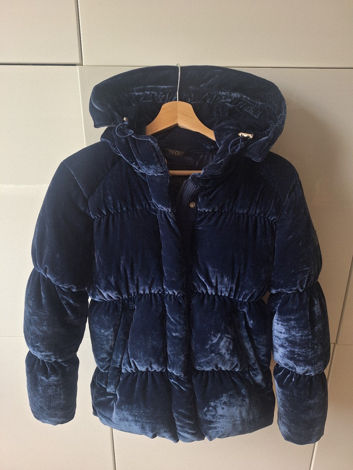 Airforce jas met donzen vulling in velvet blauw, Airforce, Blauw, Ophalen of Verzenden, Zo goed als nieuw