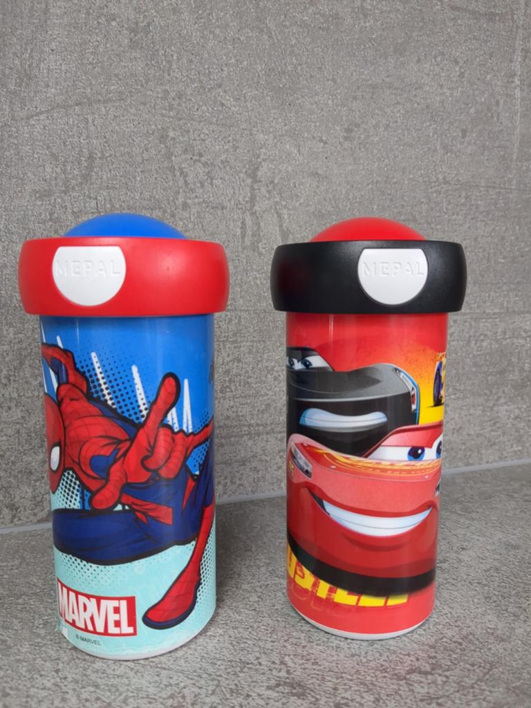 Mepal drinkbekers Spiderman en Cars, Ophalen of Verzenden, Gebruikt