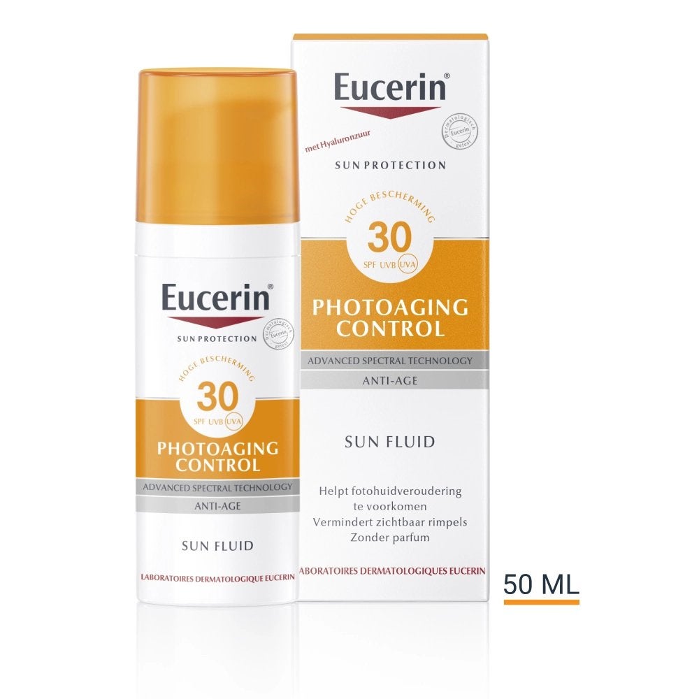 Eucerin Sun Photoaging Control Fluid SPF30 50ml, Verzenden, Nieuw, Gehele gezicht, Verzorging
