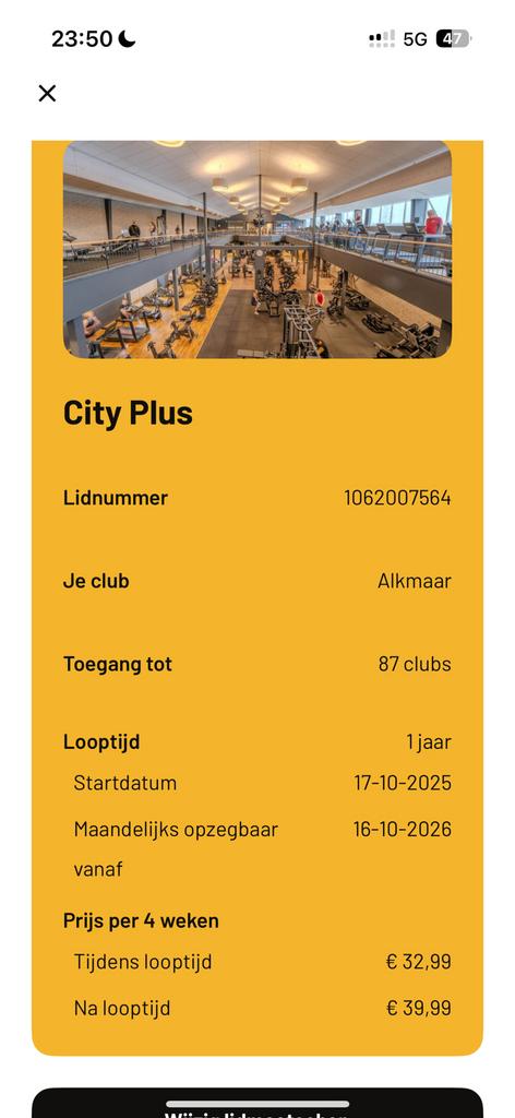 Sportcity abonnement city plus 29,99€ p/m, Ophalen of Verzenden, Zo goed als nieuw