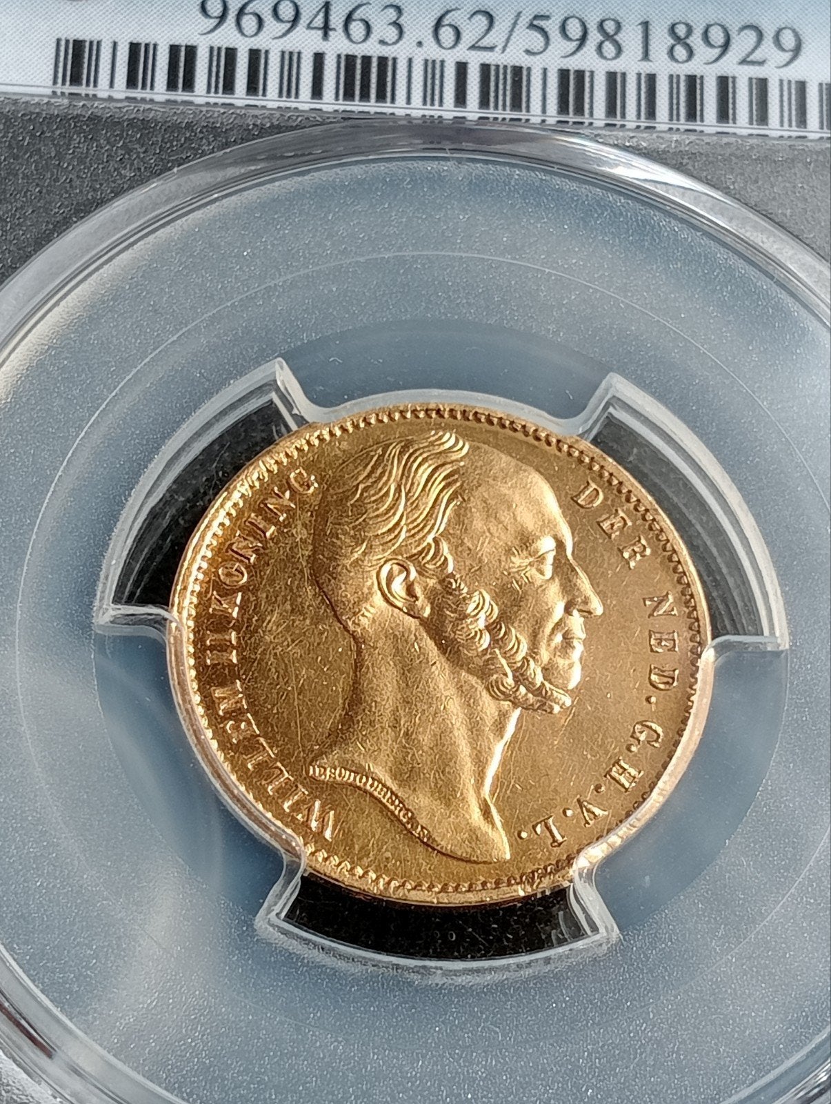 10 Gulden 1842 MS62PL, Postzegels en Munten, Ophalen, Goud, Losse munt, 10 gulden