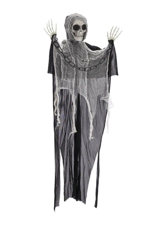 skelet hang zwart B+L+G 90cm, Ophalen of Verzenden, Nieuw, Versiering, Halloween of Griezel