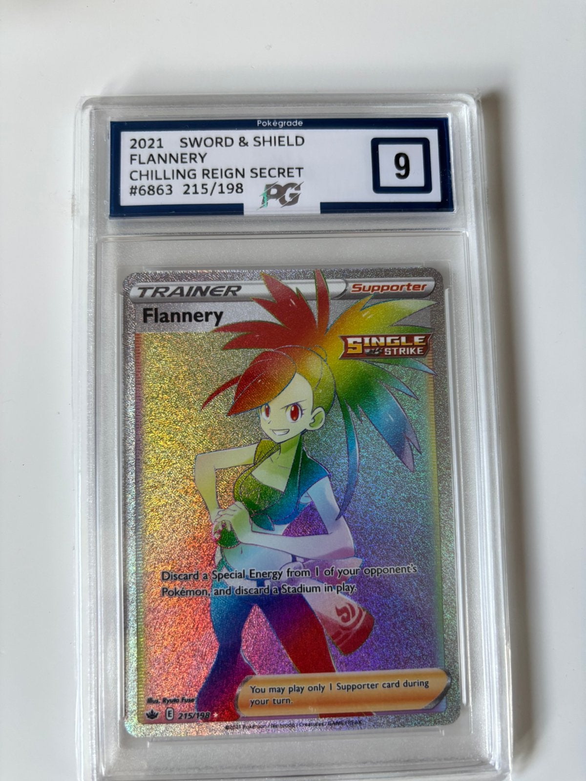 Pokemon flannery pg 9 215/198 rainbow chilling reign, Ophalen of Verzenden, Zo goed als nieuw