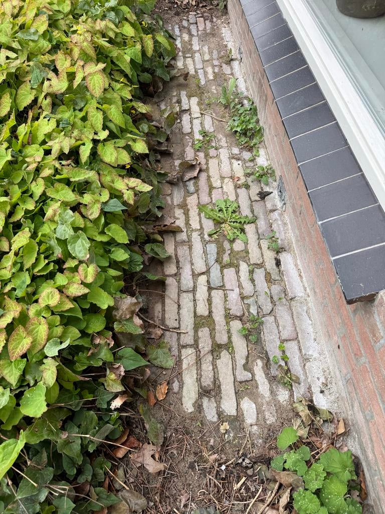 Oude waaltjes en basalt blokken, Tuin en Terras, Tegels en Klinkers, Ophalen, Gebruikt, Klinkers, Natuursteen