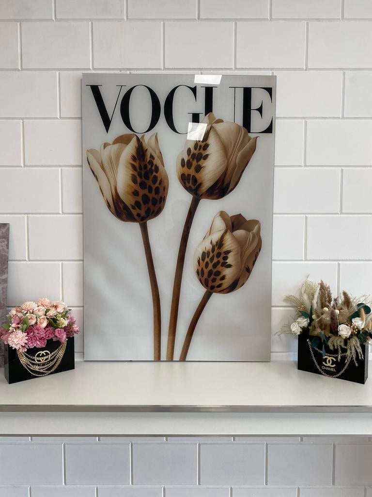 Prachtige Vogue tulip plexiglas schilderij, Ophalen of Verzenden