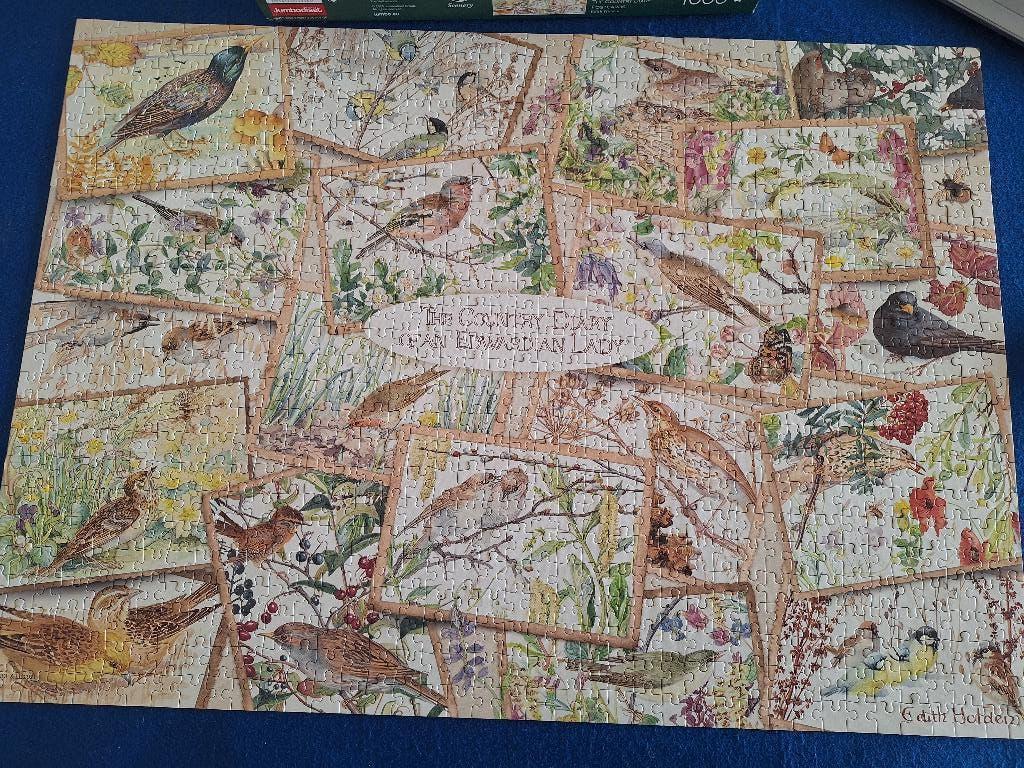 Edith Holden vogel puzzel 1000-stukjes, Ophalen of Verzenden, 500 t/m 1500 stukjes, Zo goed als nieuw, Legpuzzel