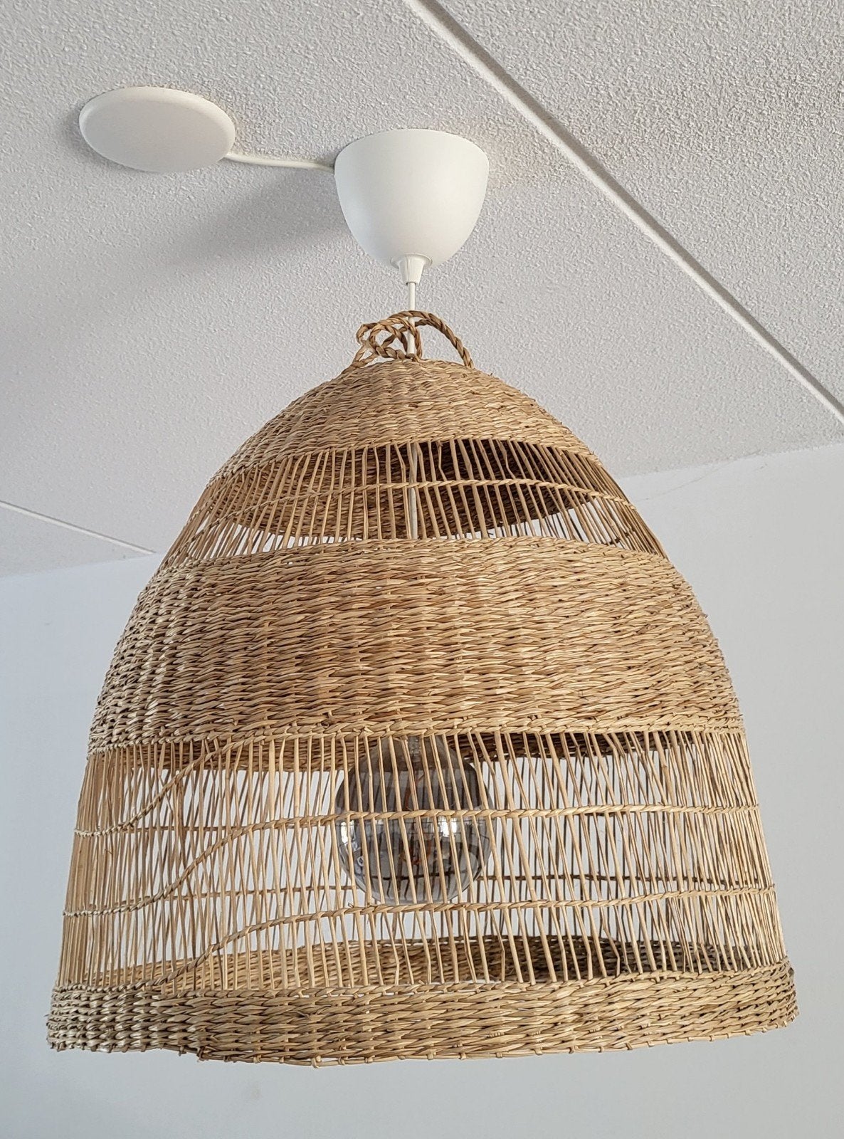 Lampenkap van Ikea gemaakt van zeegras, 55cm., Ophalen, Zo goed als nieuw, Natuurlijk materiaal