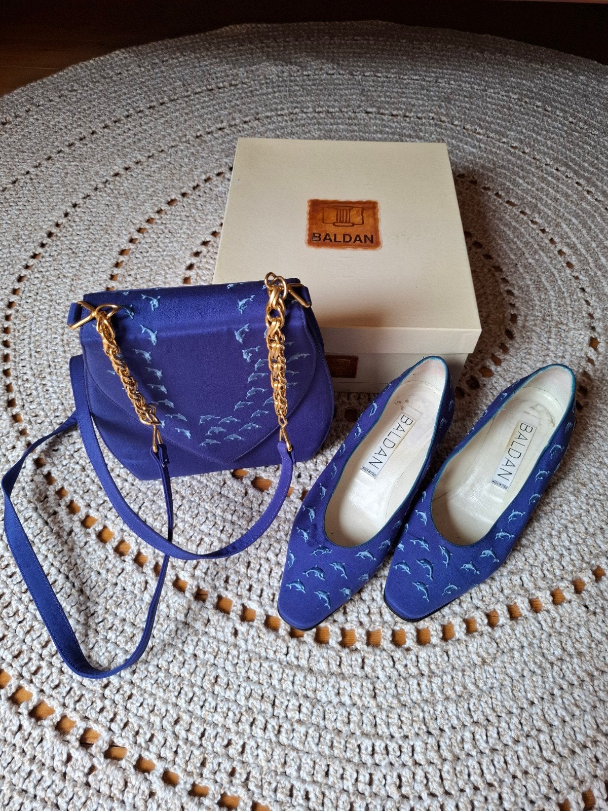 schoenen met bijbehorende tas, merk Baldan, Baldan, Ophalen of Verzenden, Zo goed als nieuw, Blauw