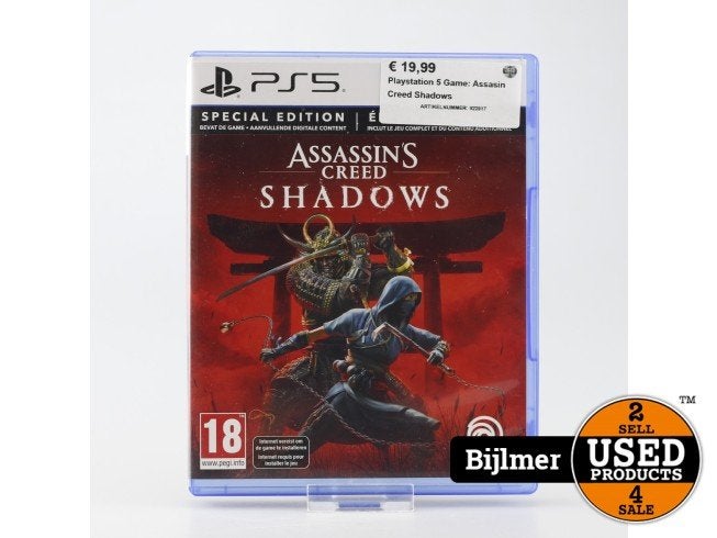 Playstation 5 Game: Assasin Creed Shadows, Sony, Zo goed als nieuw, Support@sony.com, 1-7-1 Konan, Minato-ku
Tokyo 108-0075
Japan