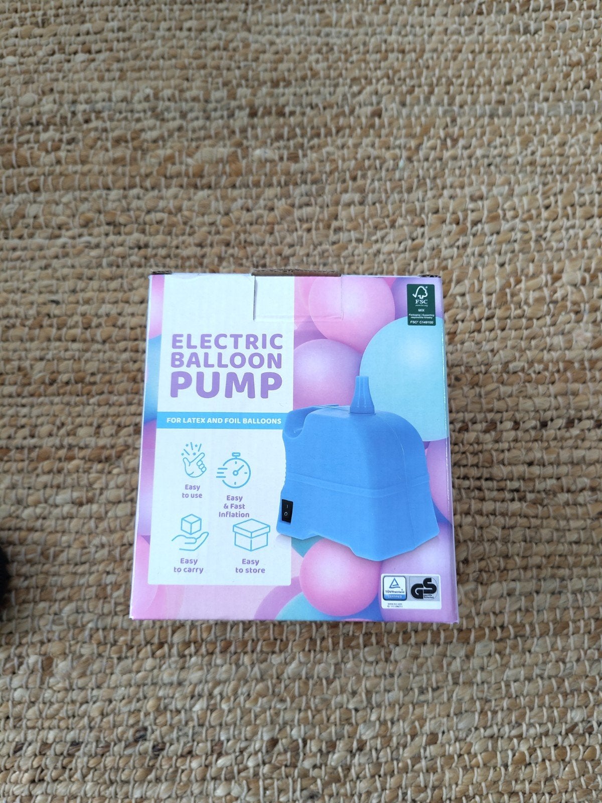 Electrische ballon pomp (folie en latex), Hobby en Vrije tijd, Feestartikelen, Ophalen, Zo goed als nieuw, Versiering, Geboorte of Huwelijk