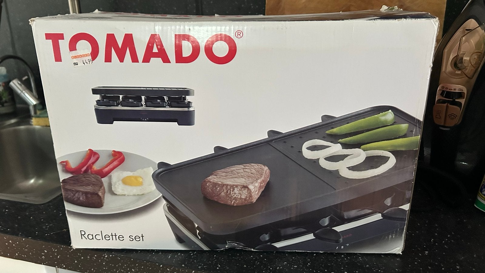 Tomado Raclette set / Gourmetgrill - Nieuw in doos, Witgoed en Apparatuur, Ophalen of Verzenden, Zo goed als nieuw, 4 t/m 7 personen