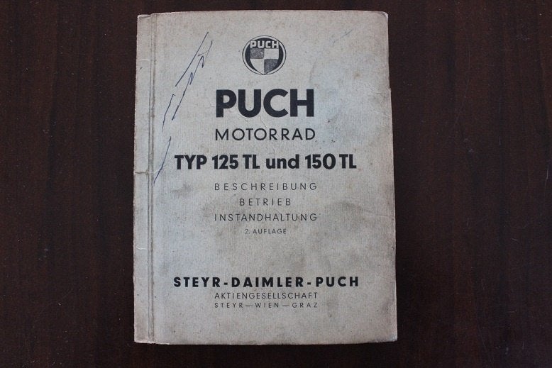 Puch 125TL 150TL  1951  motorrad betriebs anleitung, Motoren, Ophalen of Verzenden, Overige merken