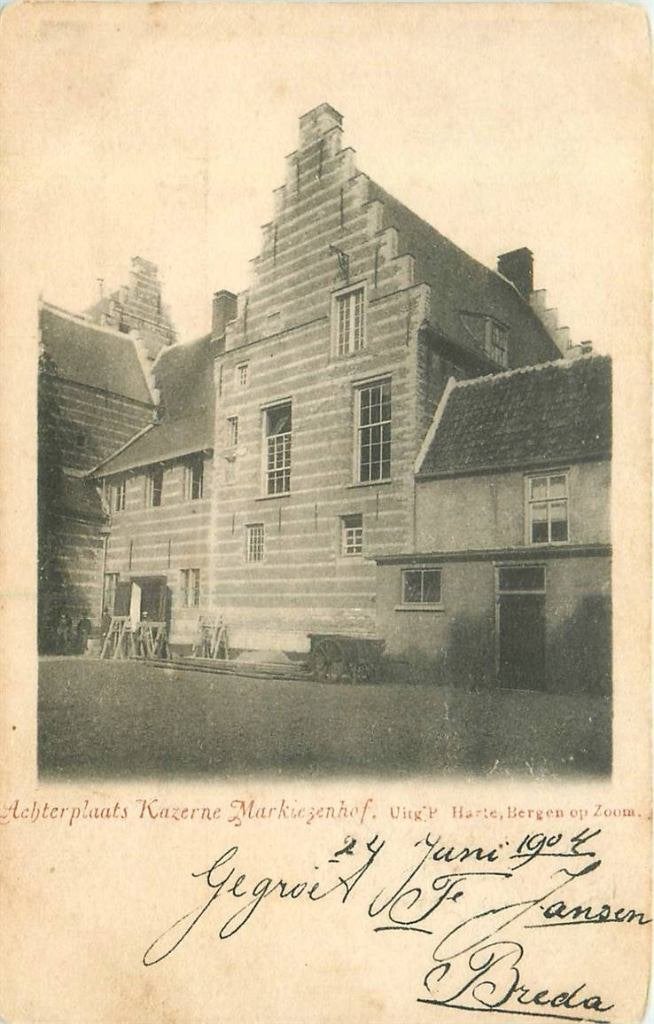 388-523-029 Bergen op Zoom Kazerne Markiezenhof Achterplaat, Verzenden, Voor 1920, Noord-Brabant