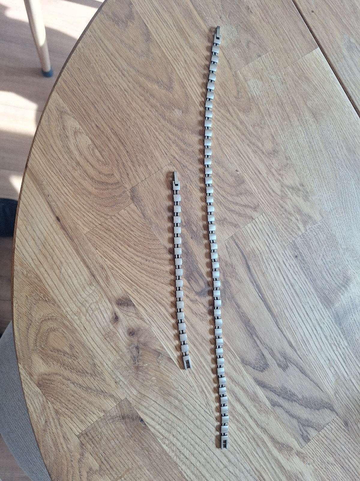 Titanium halsketting en armband, Ophalen of Verzenden, Gebruikt, Overige kleuren, Overige materialen