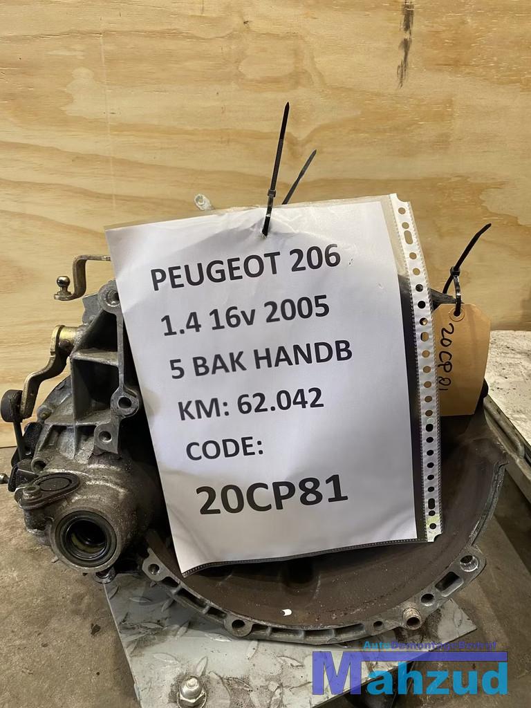 PEUGEOT 206 1.4 16V Versnellingsbak 20CP81 Gearbox, Taurusavenue 1
2132 LS  Hoofddorp, NL, Gebruikt, Contact.group@renault.com