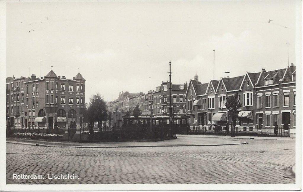 Rotterdam, Lischplein met Tram, Ophalen of Verzenden, 1940 tot 1960, Ongelopen, Zuid-Holland