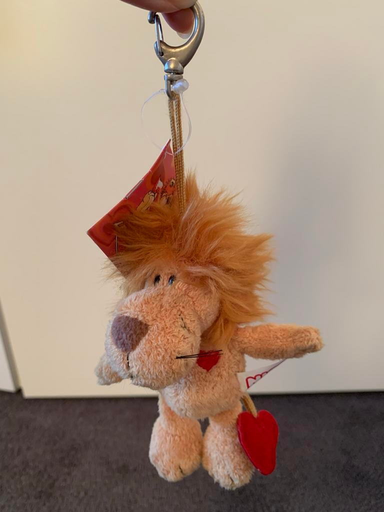 Nici sleutelhanger leeuw Leon Heart met hart staartje nieuw, NICI, Overige karakters, Nieuw, Ophalen of Verzenden