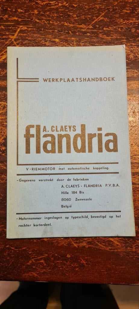 Flandria werkplaats handboek, Ophalen of Verzenden