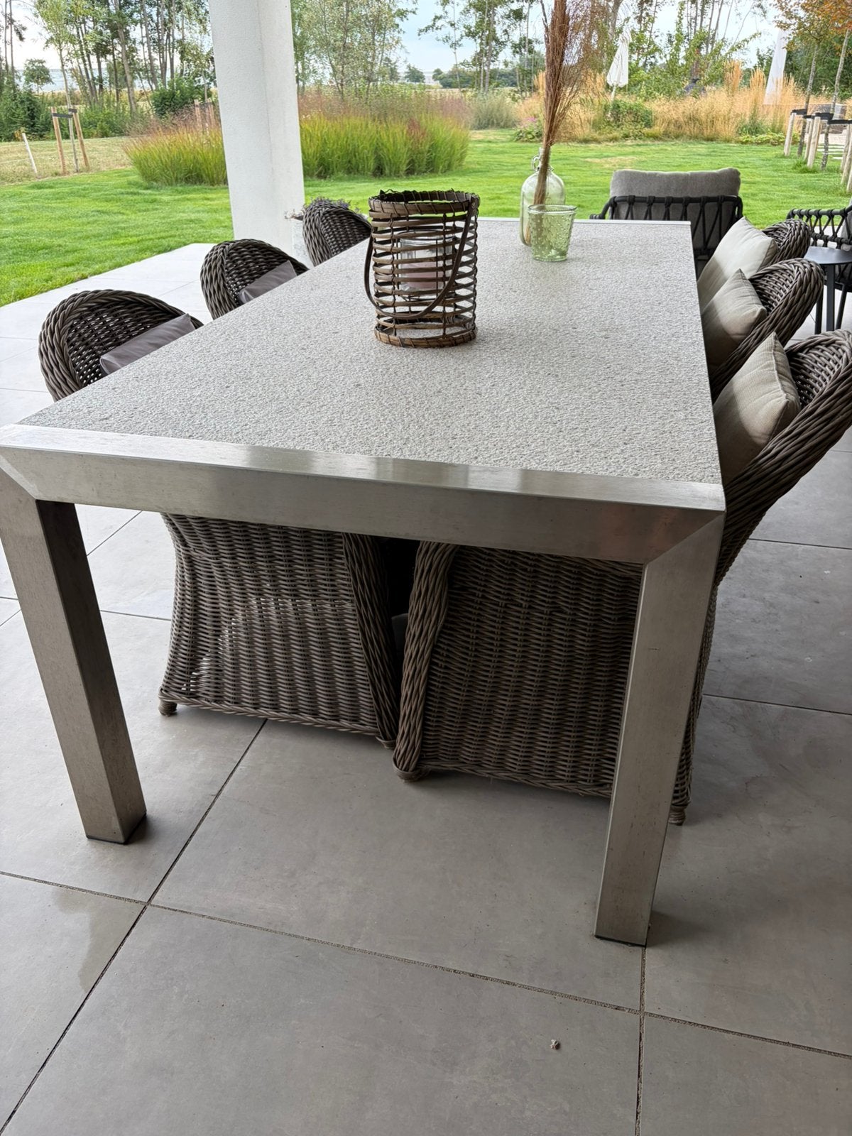 Tuintafel granieten blad, Ophalen, Gebruikt, Rechthoekig, Overige materialen