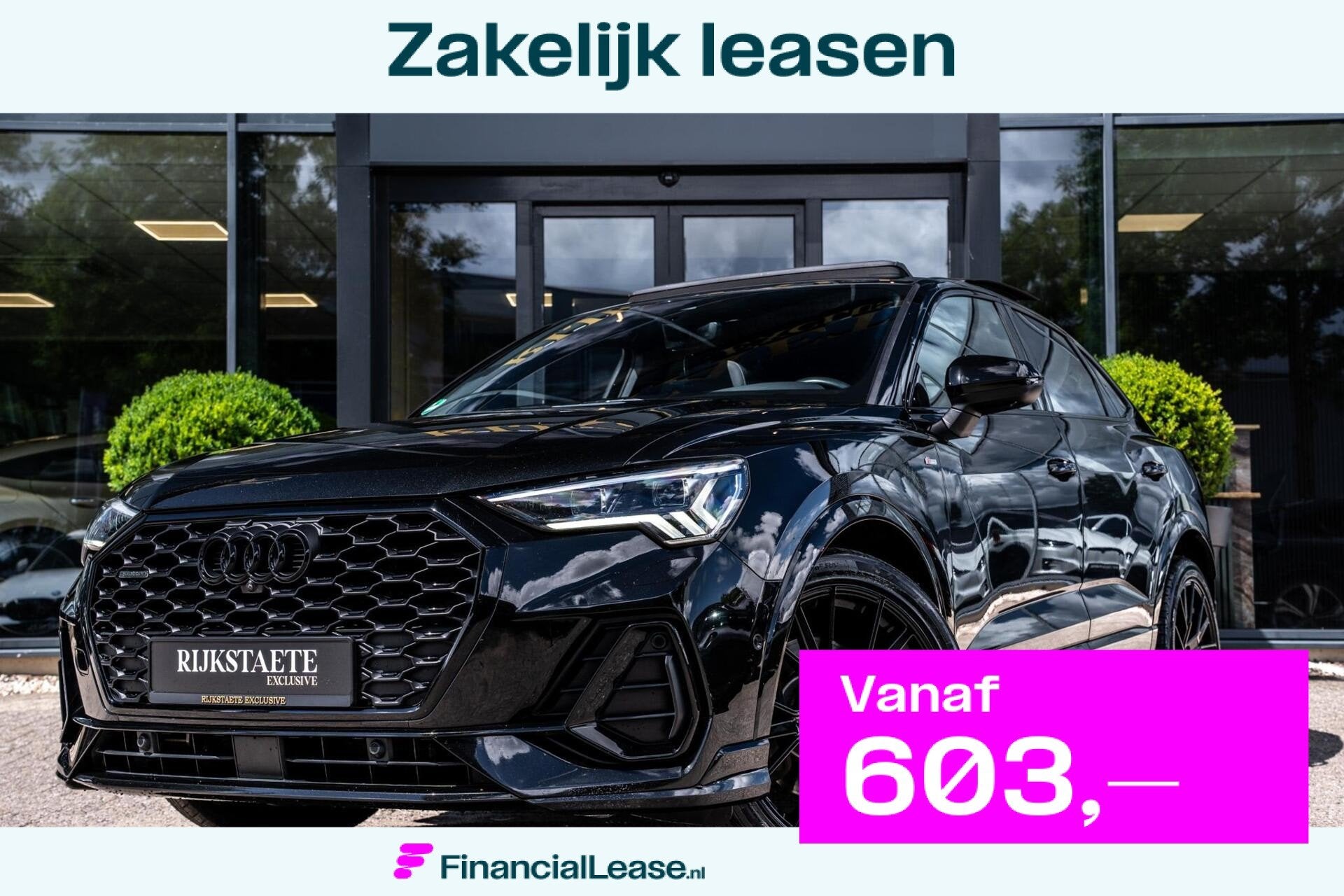 Audi Q3 Sportback 45 TFSI Quattro S-LINE|PANO|MATRIX|B&O, Gebruikt, 4 cilinders, 1984 cc, Zwart