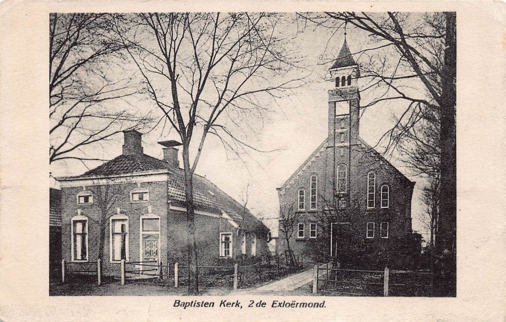 215 Tweede Exloërmond - Baptisten Kerk, Verzenden, 1940 tot 1960, Gelopen, Drenthe