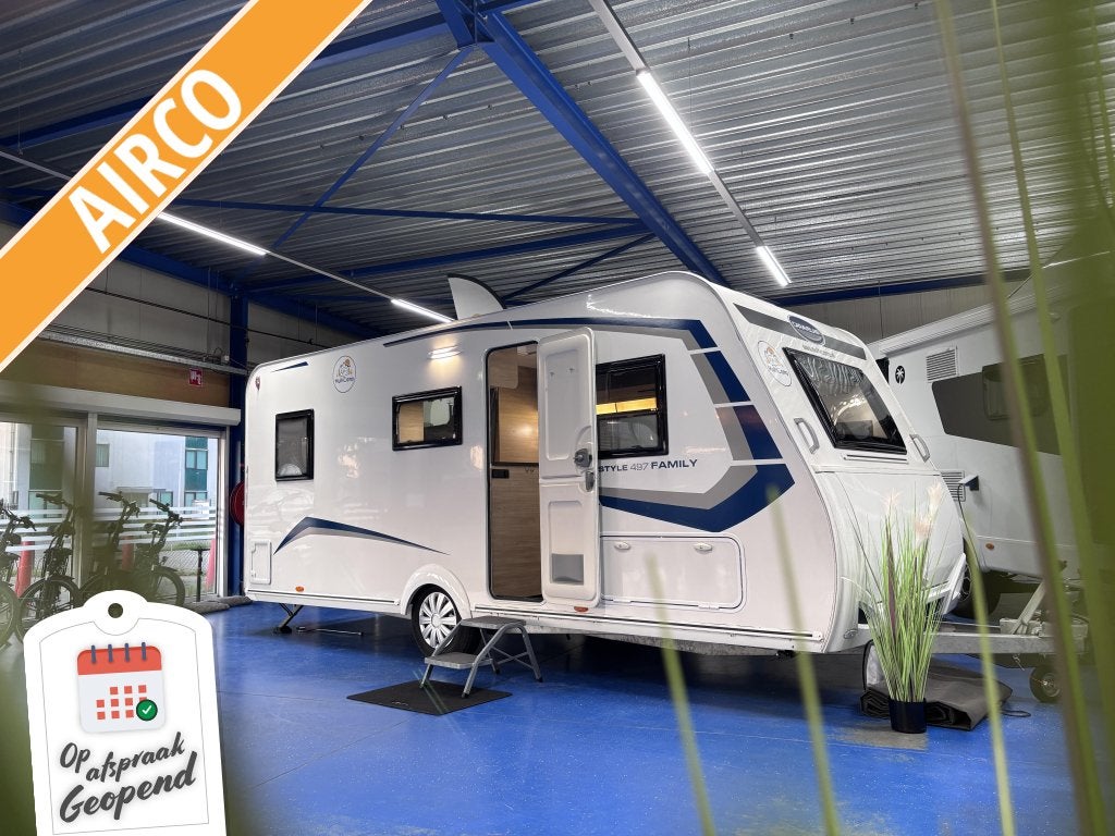 Caravelair Alba Style Family 497 Met dakairco!, Kachel, Overige typen, Treinzit, 5 tot 6 meter
