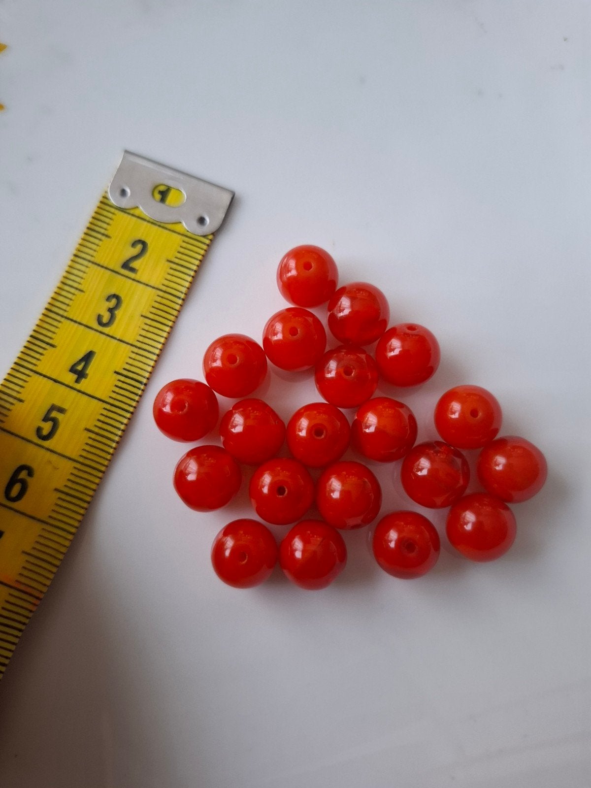 20 stuks 9/10 mm glaskralen rood kralen, Kraal, -, -, Nieuw