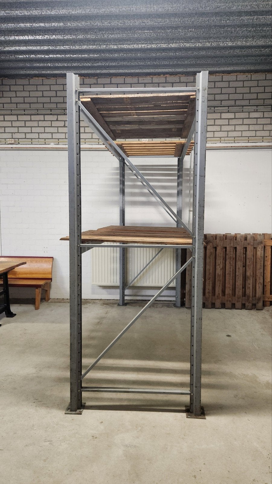 Magazijnstelling palletstelling legbordstelling 8,5 x h2,5m, Ophalen, Gebruikt