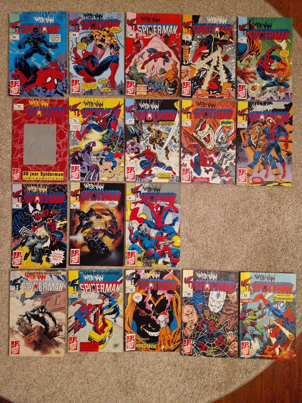 Web van Spiderman stripboeken., Boeken, Meerdere comics, Ophalen of Verzenden, Gelezen, Europa