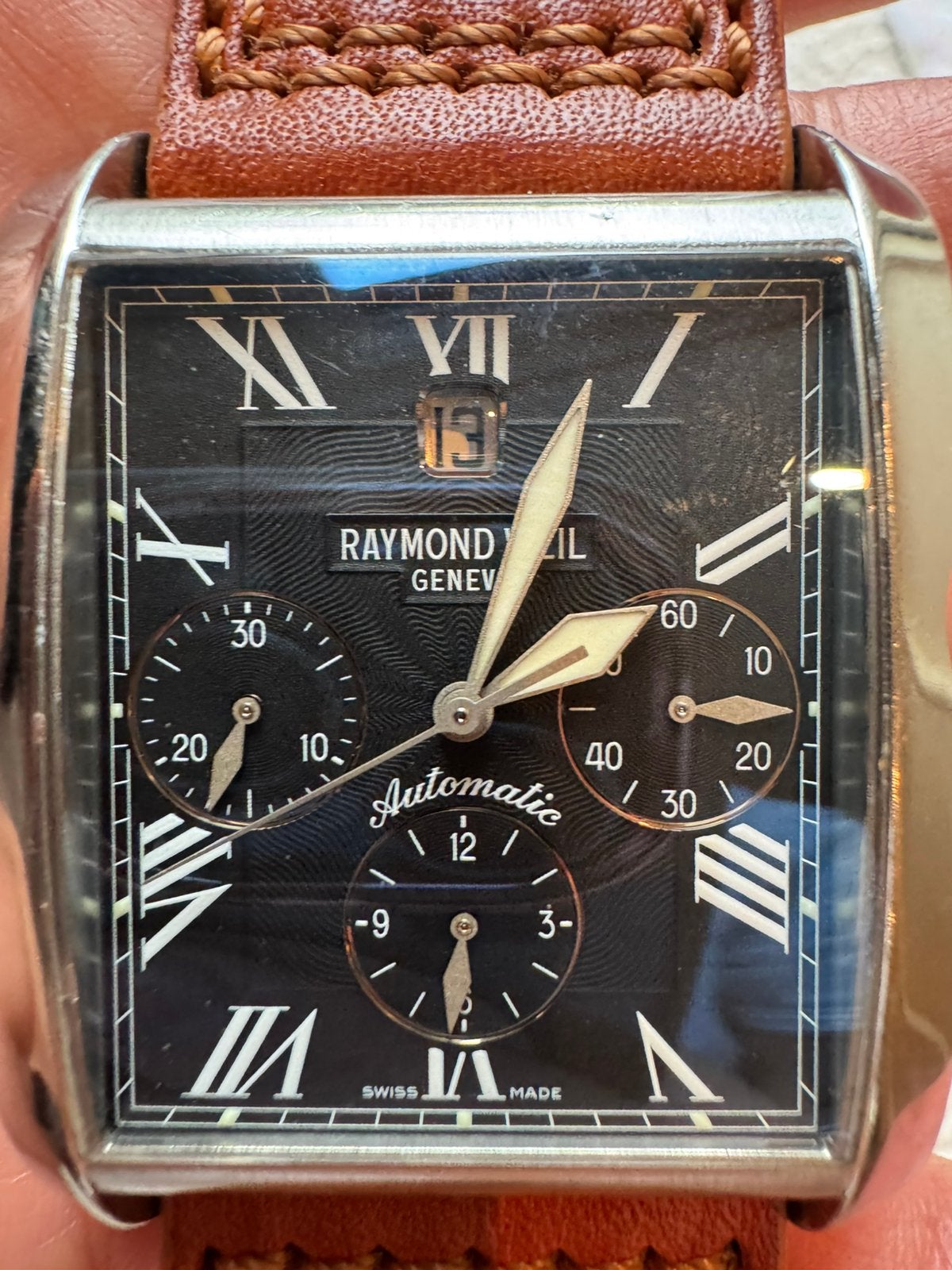 Raymond Weil Chronograaf (automaat), Overige merken, Info@raymondweil.com, Leer, Staal