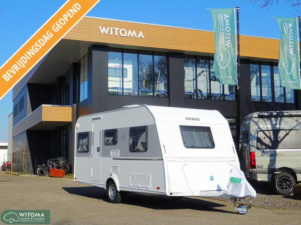 Knaus Sport 460 EU Dit voorjaar op vakantie!, Caravans en Kamperen, Standaardzit, Bedrijf, 6 tot 7 meter, Knaus