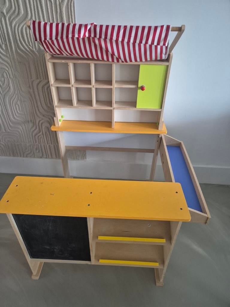 Houten Speelgoed Winkel / Marktkraam voor Kinderen, Ophalen of Verzenden, Gebruikt, Jongen of Meisje