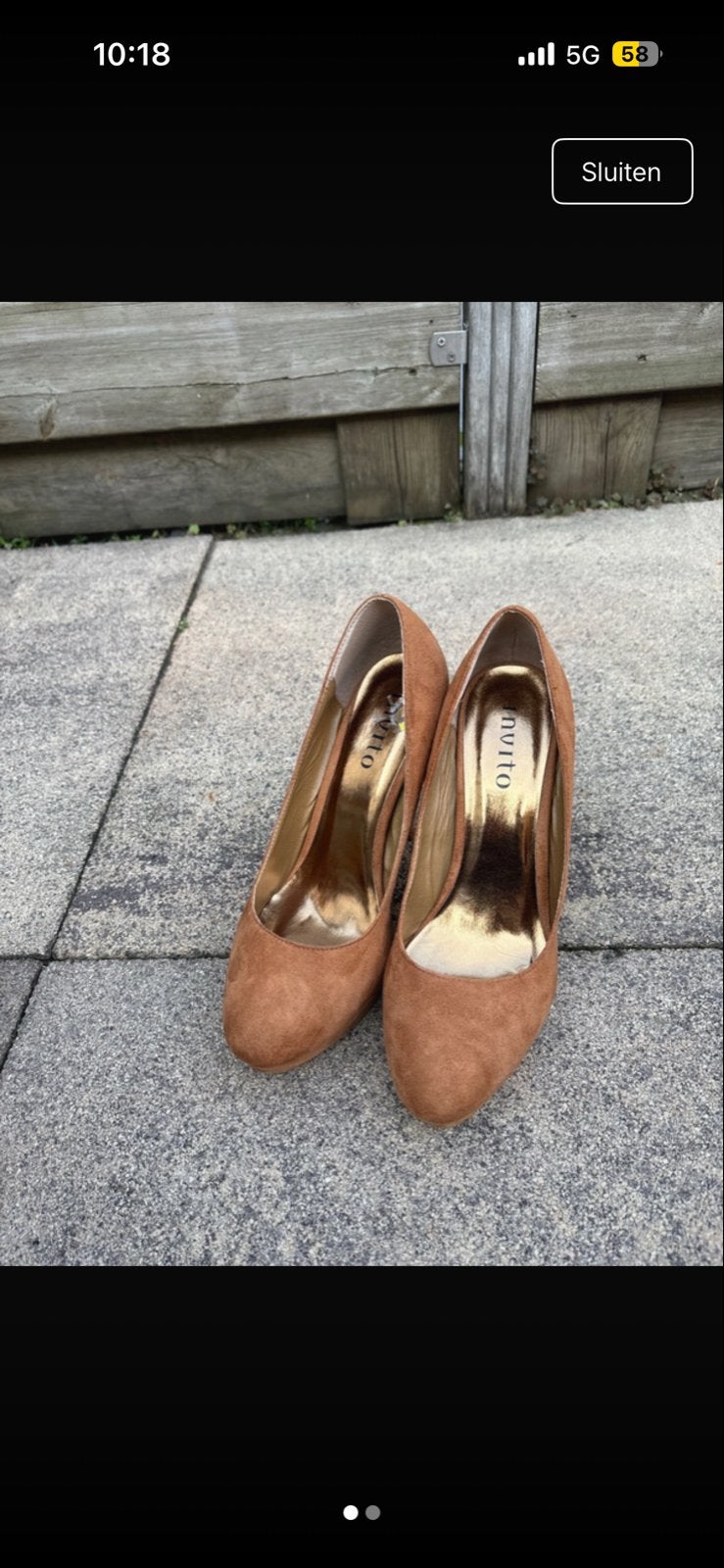 Invito Pumps - Elegante suède hakken, Kleding | Dames, Schoenen, Ophalen, Gedragen, Bruin, Pumps