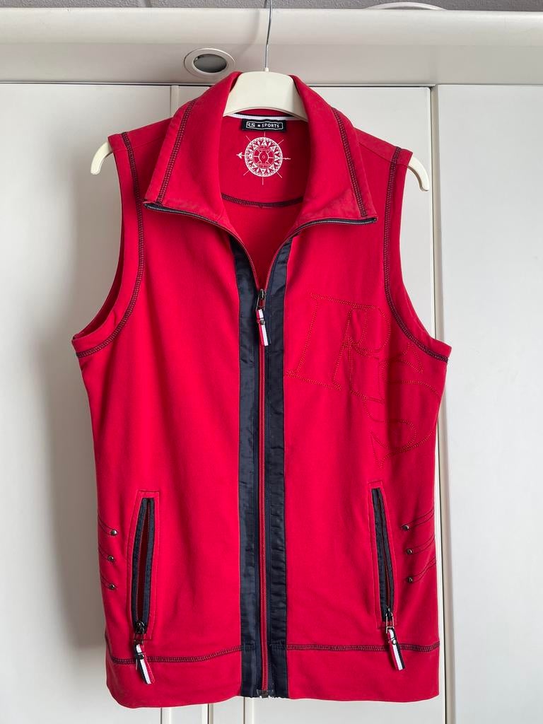 Rode jersey bodywarmer Roberto Sarto maat 42, Ophalen of Verzenden, Zo goed als nieuw, Maat 42/44 (L), Rood