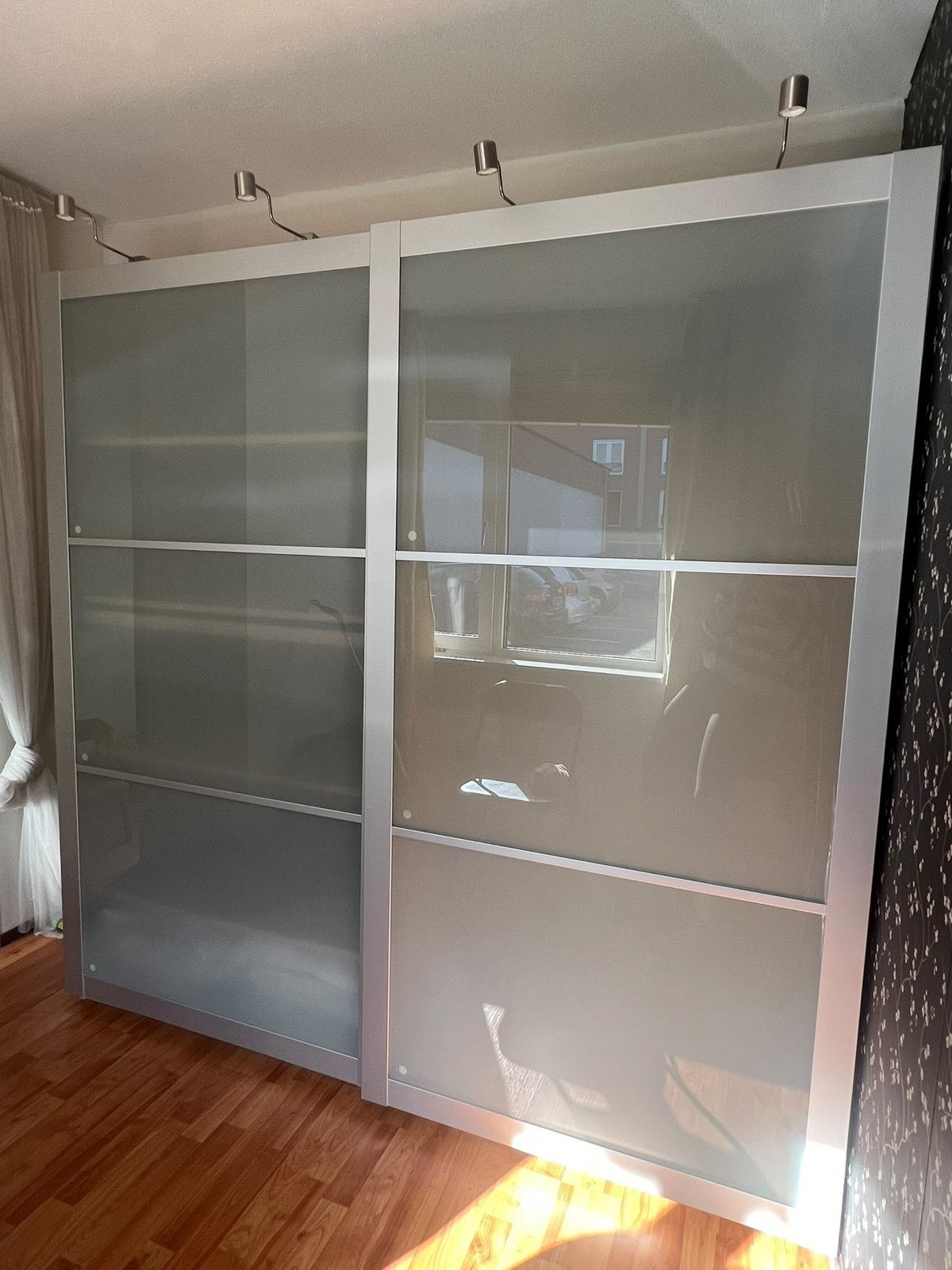 IKEA PAX kledingkast 200 cm – glazen schuifdeuren, Ophalen, Zo goed als nieuw, 50 tot 75 cm, 200 cm of meer