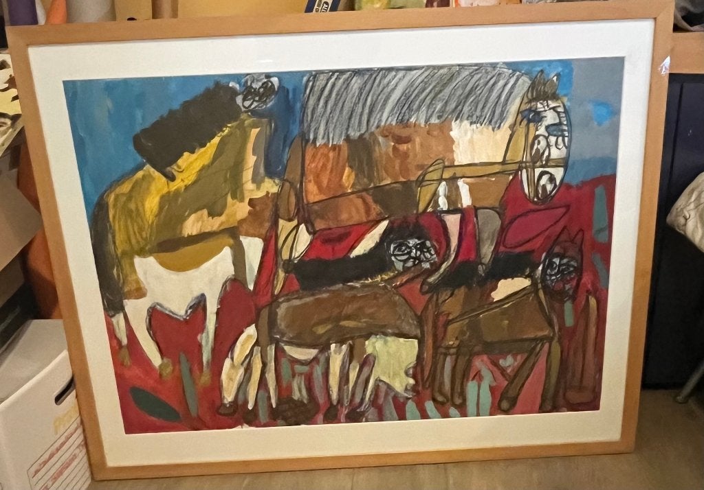 schilderij met lijst, Ophalen